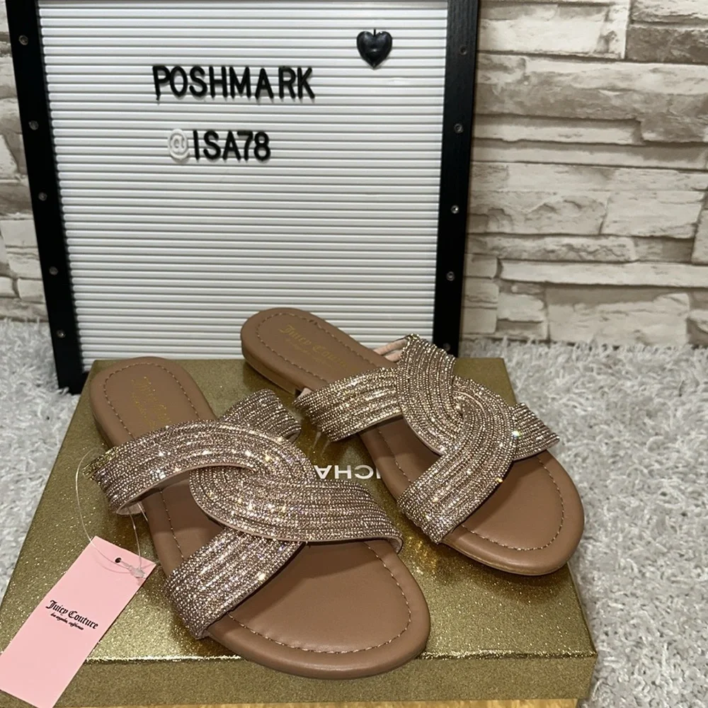 JUICY COUTURE JC-ZISEL  Rhinestone Sandals.